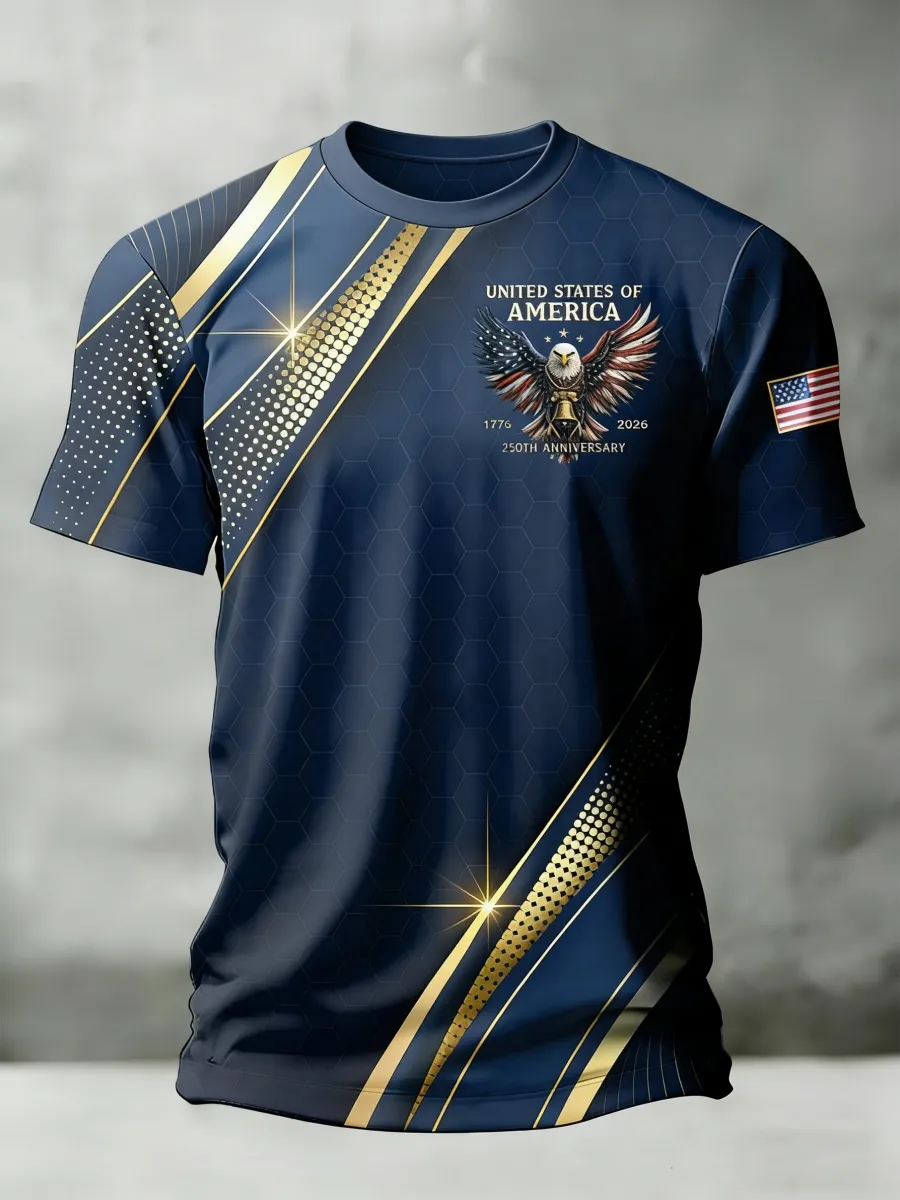 Men's Retro America 250 Years Print T Shirt
