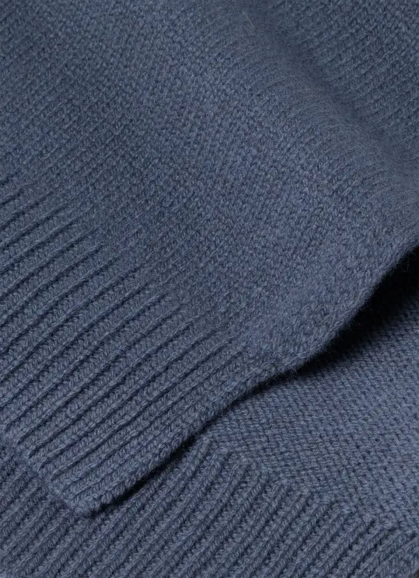 Navy Blue Plain Knit Fashion Scarf