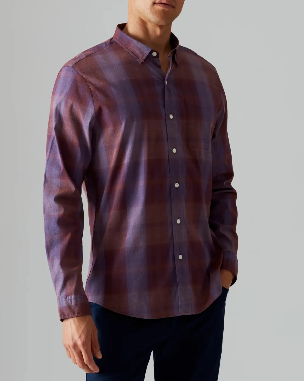 Men's Plaid Long Sleeve Button Up Shirts