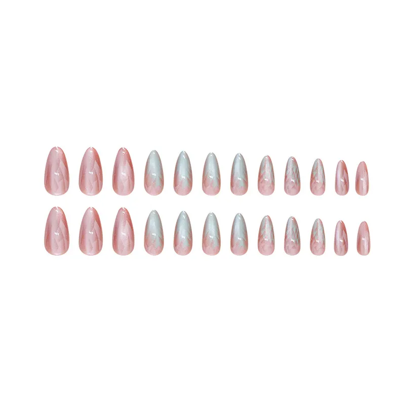 Nailhour 24Pcs Stiletto Gradient Date Long Press On Nails