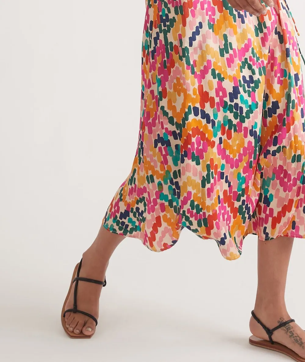 Multicolor Floral Print A-Line Dress