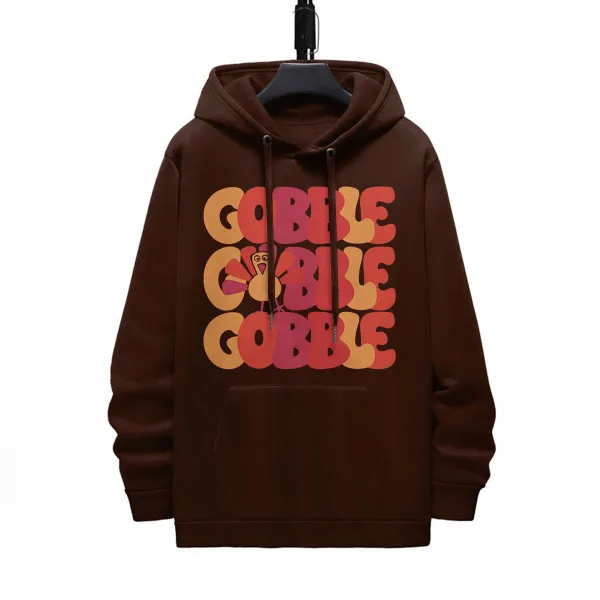 GOBBLE PATTERN PRINTED HOODIE