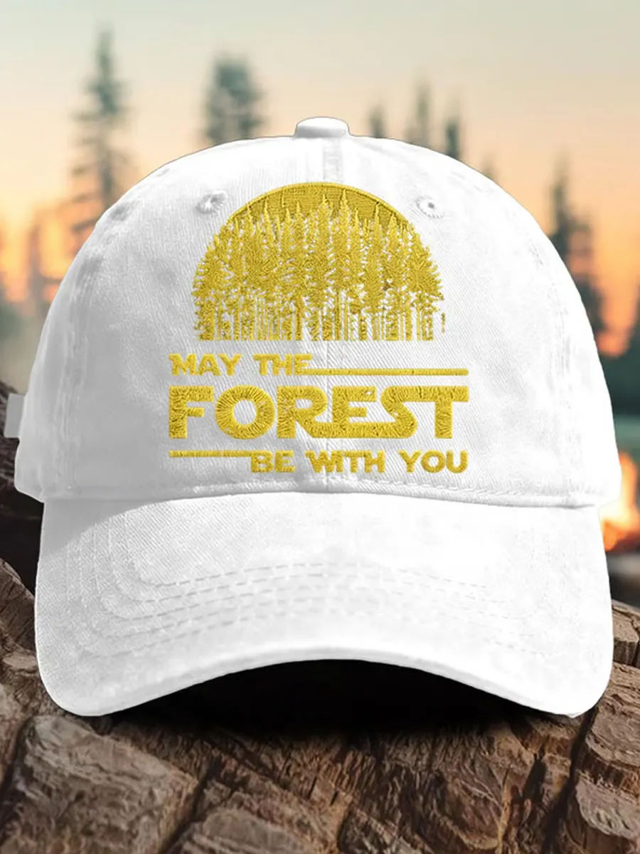 Retro May The Forest Be With You Print Baseball Cap