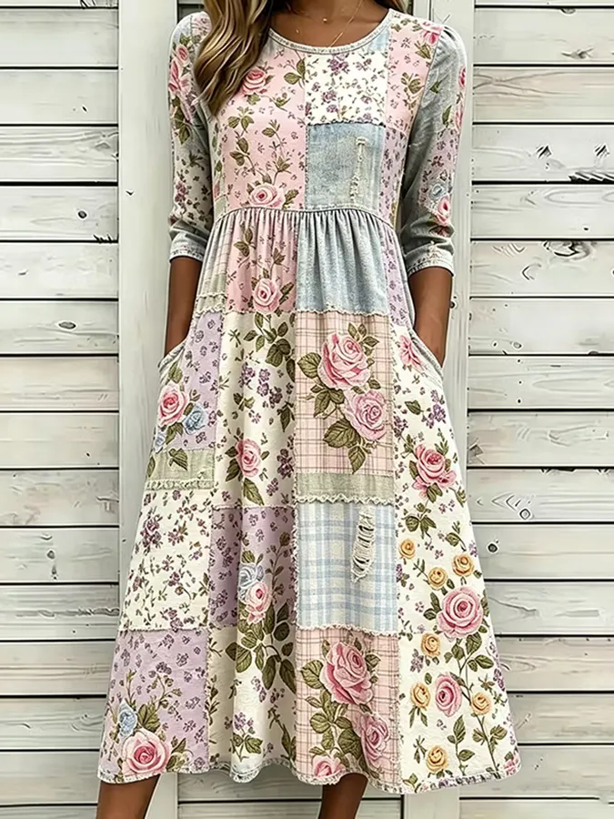 Women'S  Floral Printed Casual Dress