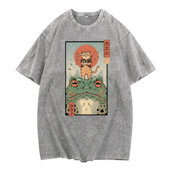 Round Neck Printed Short Sleeved T-Shirt