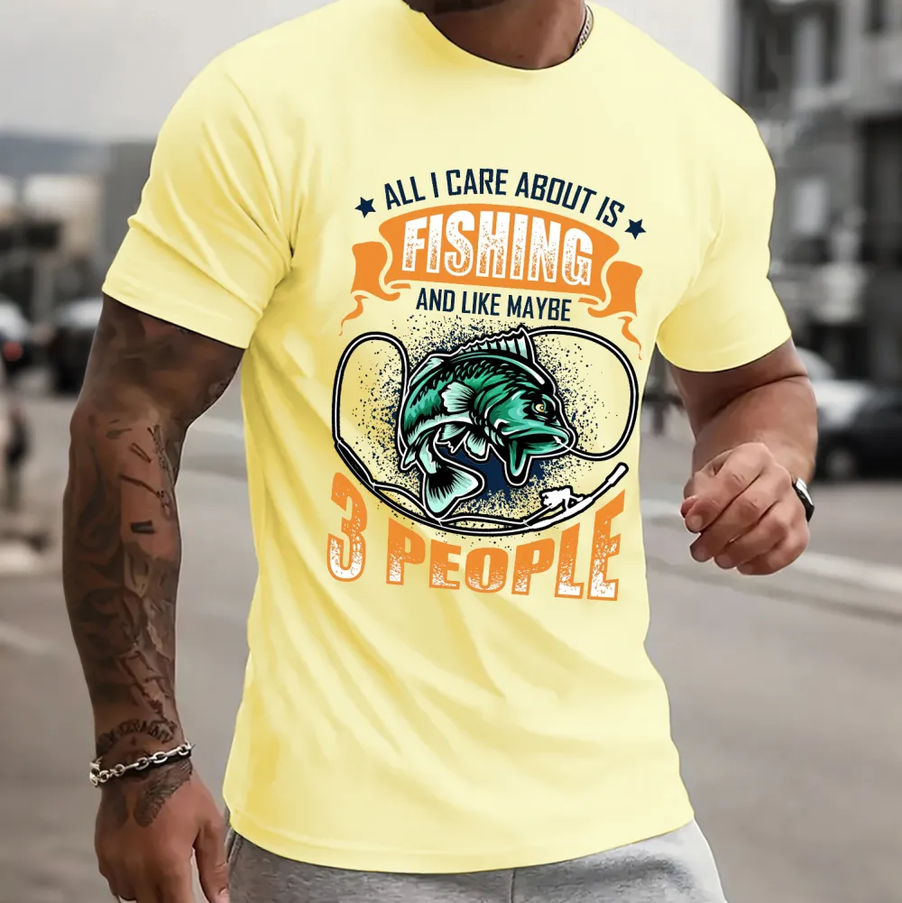 Fishing Centric Care About Graphic T-Shirt
