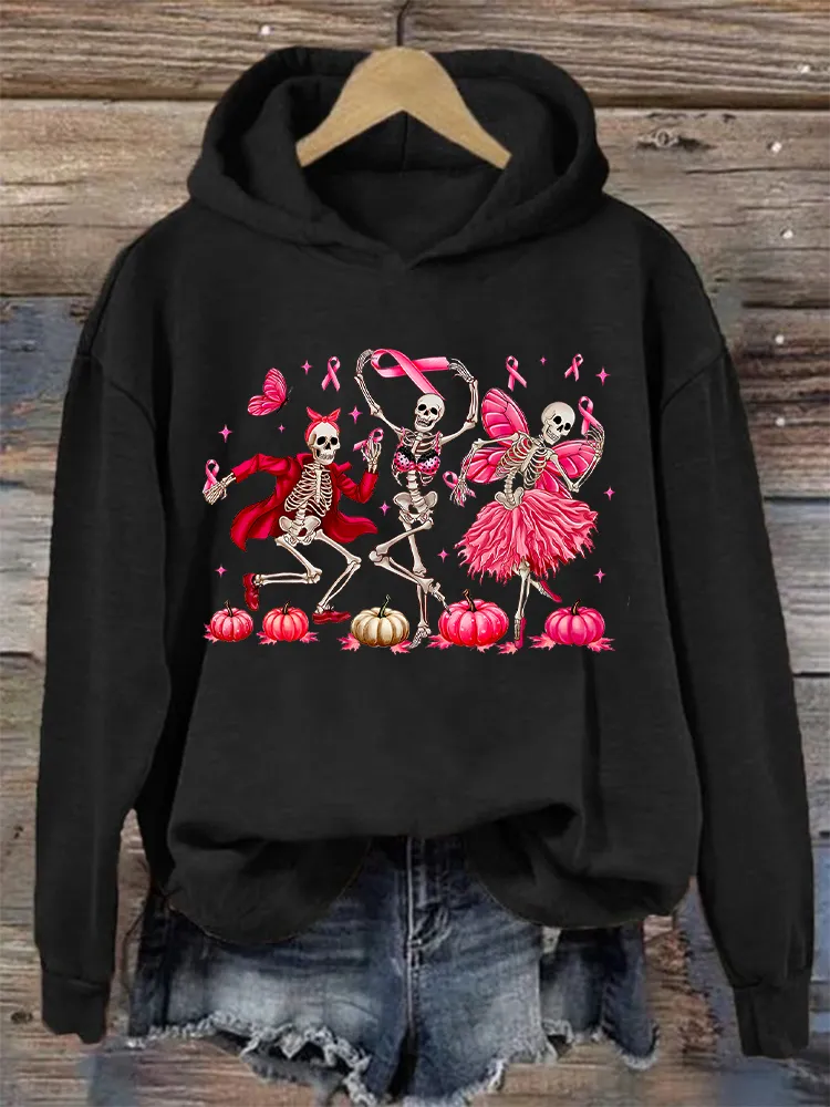 Skeleton Dancing Printed Funny Hoodies