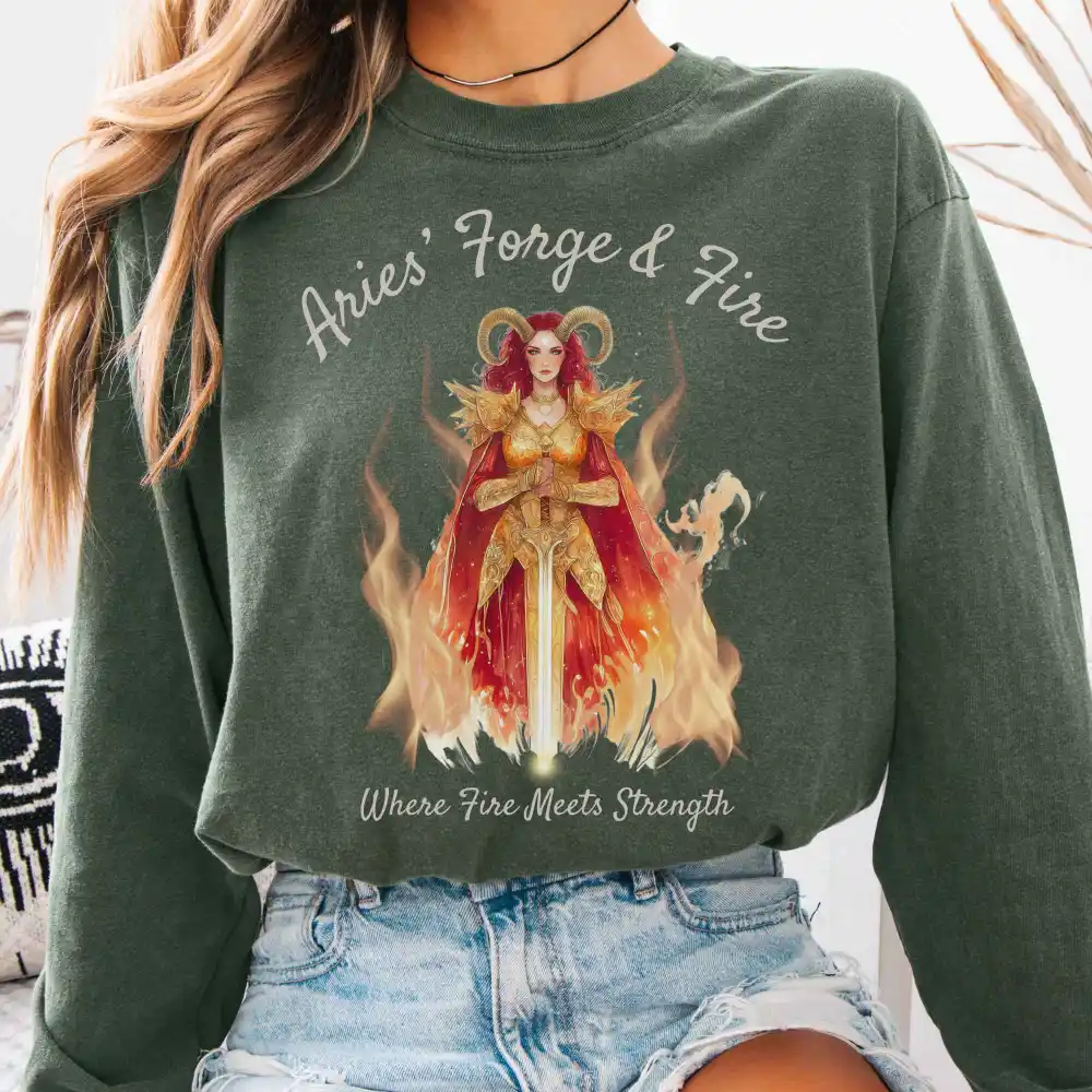 Aries' Forge & Fire Zodiac Long Sleeve Tee