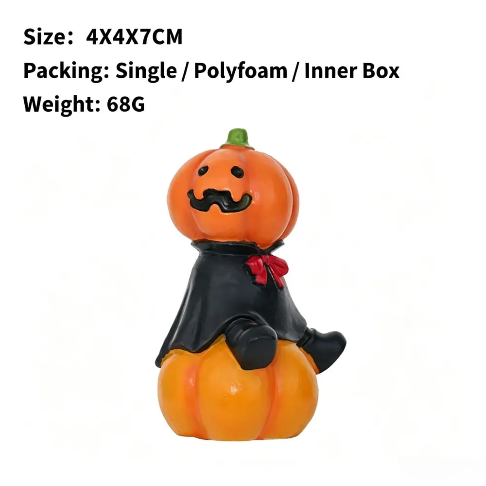 Halloween Cute Pumpkin Ghost Owl Resin Ornament For Home Decor