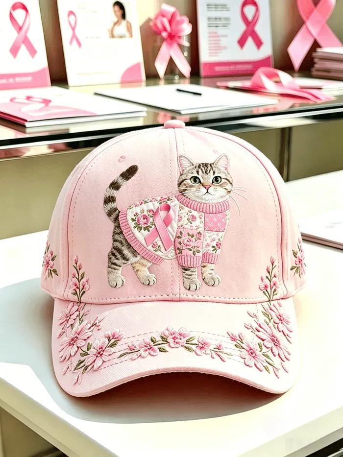 Women'S Casual Breast Cancer Awareness Printing Hat