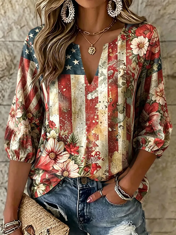 Women's 250th Anniversary Printed Casual Top