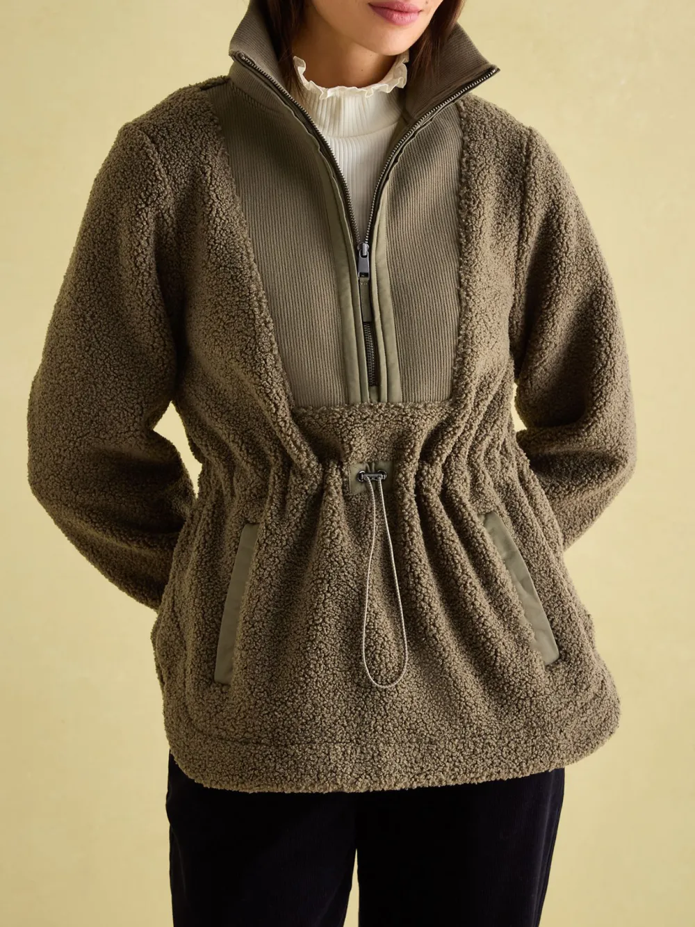 Khaki Green Borg Fleece