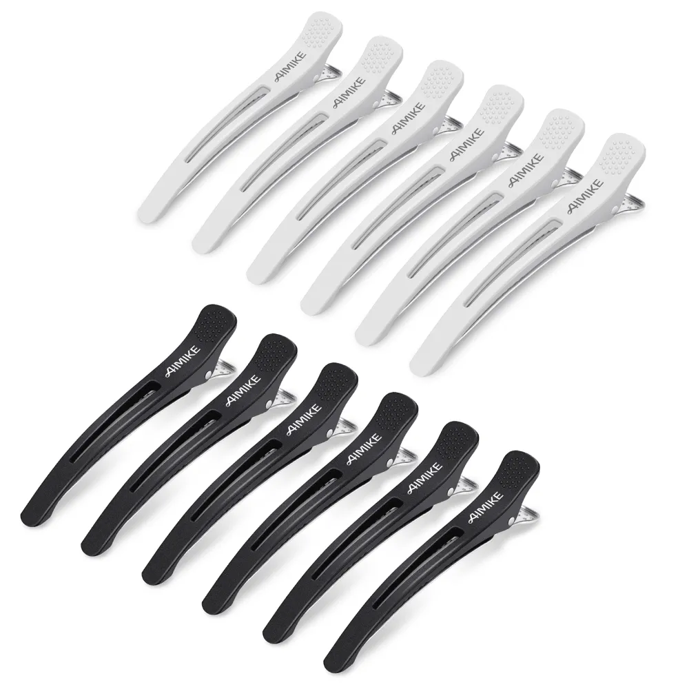 Black And White Heat-Resistant Duckbill-Shaped Hair Clips