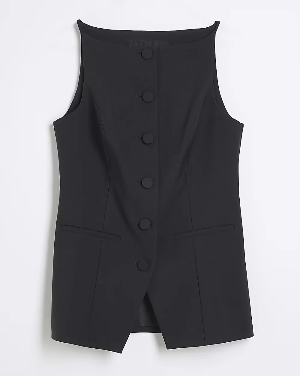 Business Casual Women's Sleeveless Split Hem Tops