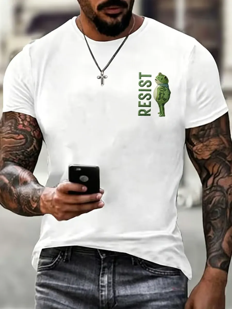 Men's Portland Frog Fun Print Short Sleeve T-shirt