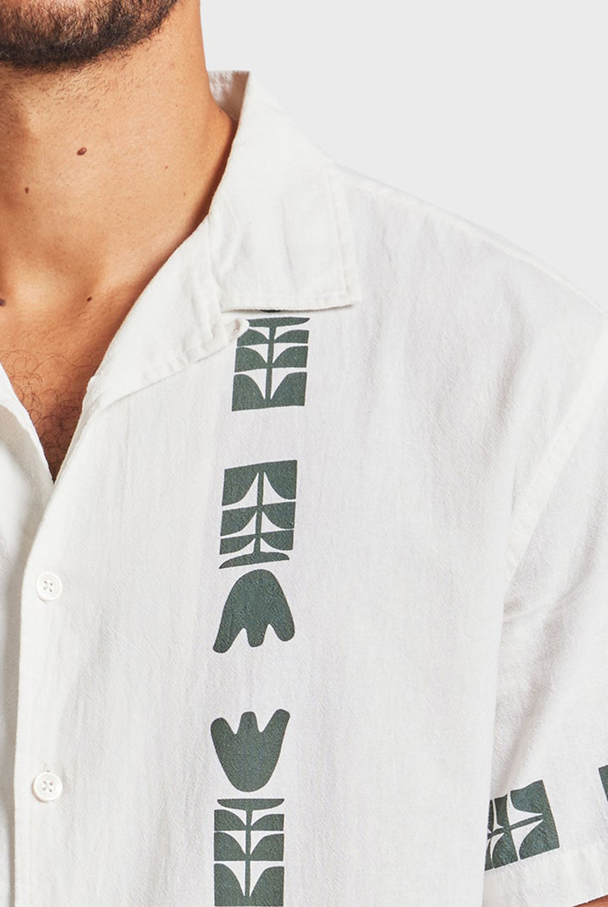 Kemp Short Sleeve Shirt- Navy/white
