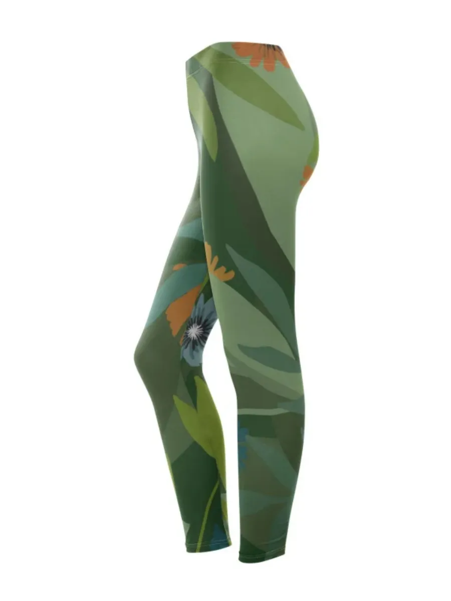 Artistic Tropical Print Leggings