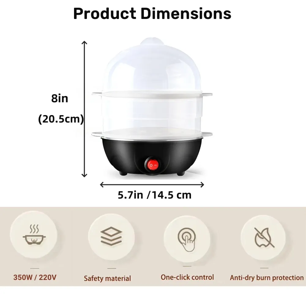Double-Layer Rapid-Heating Large-Capacity Egg Cooker