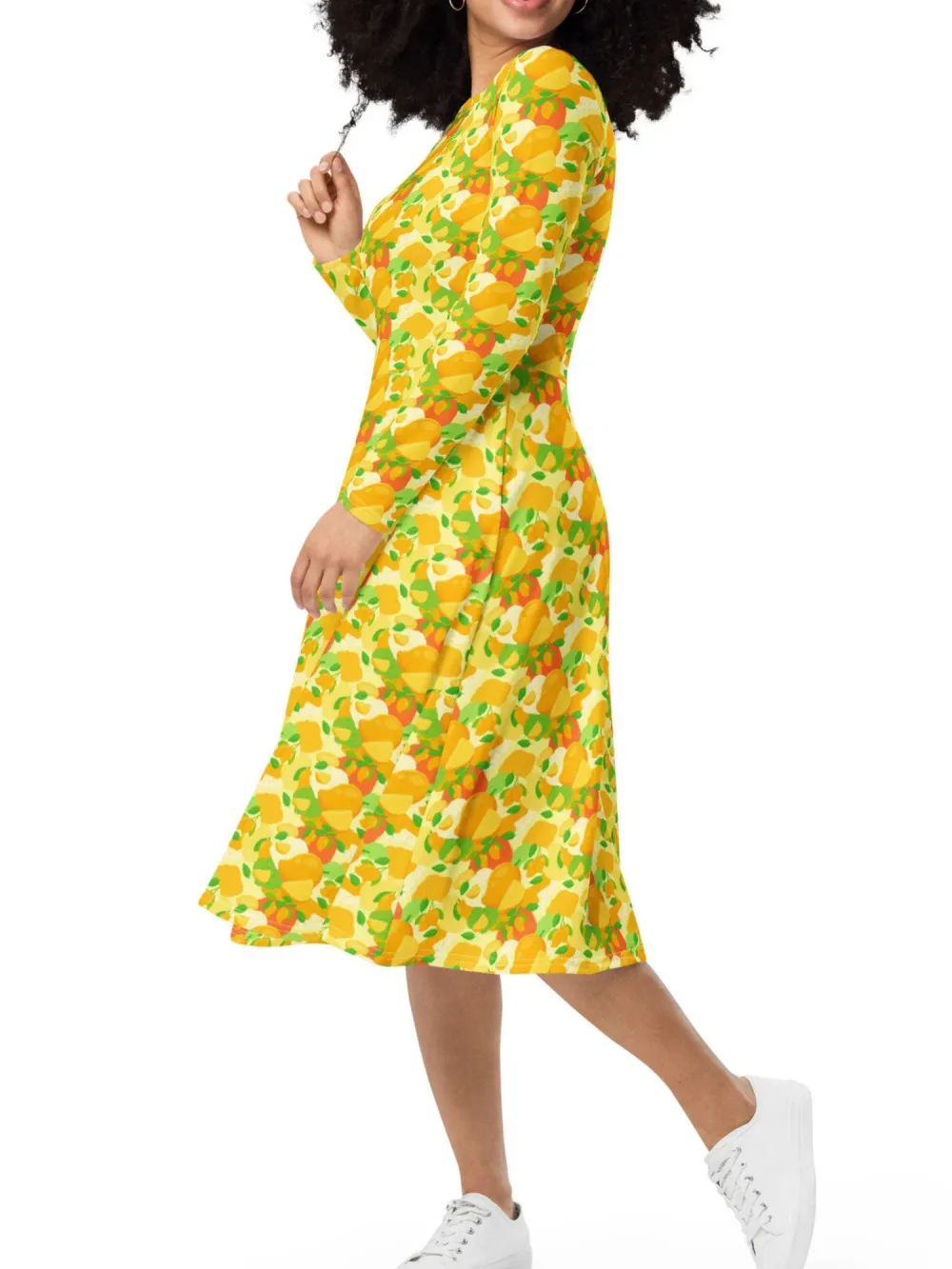 Pocketed Mango Print Dress