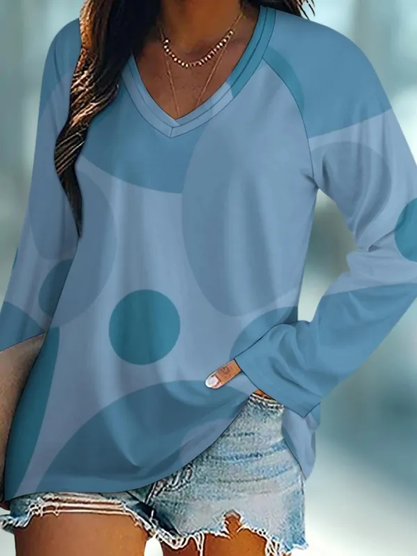 Minimalist Circle V-Neck T-Shirt
