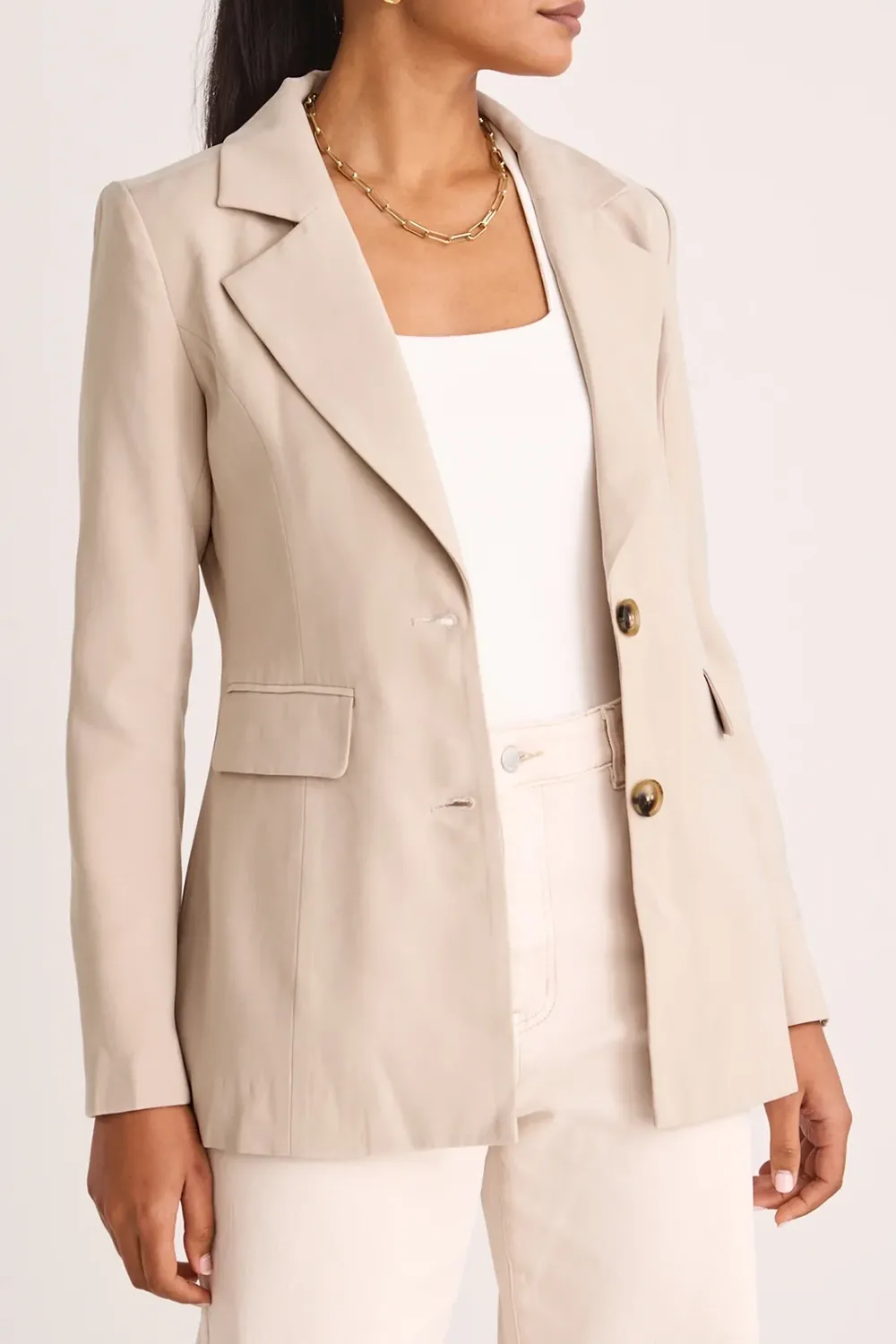 Pumice Soft Touch Cinched Waist Blazer