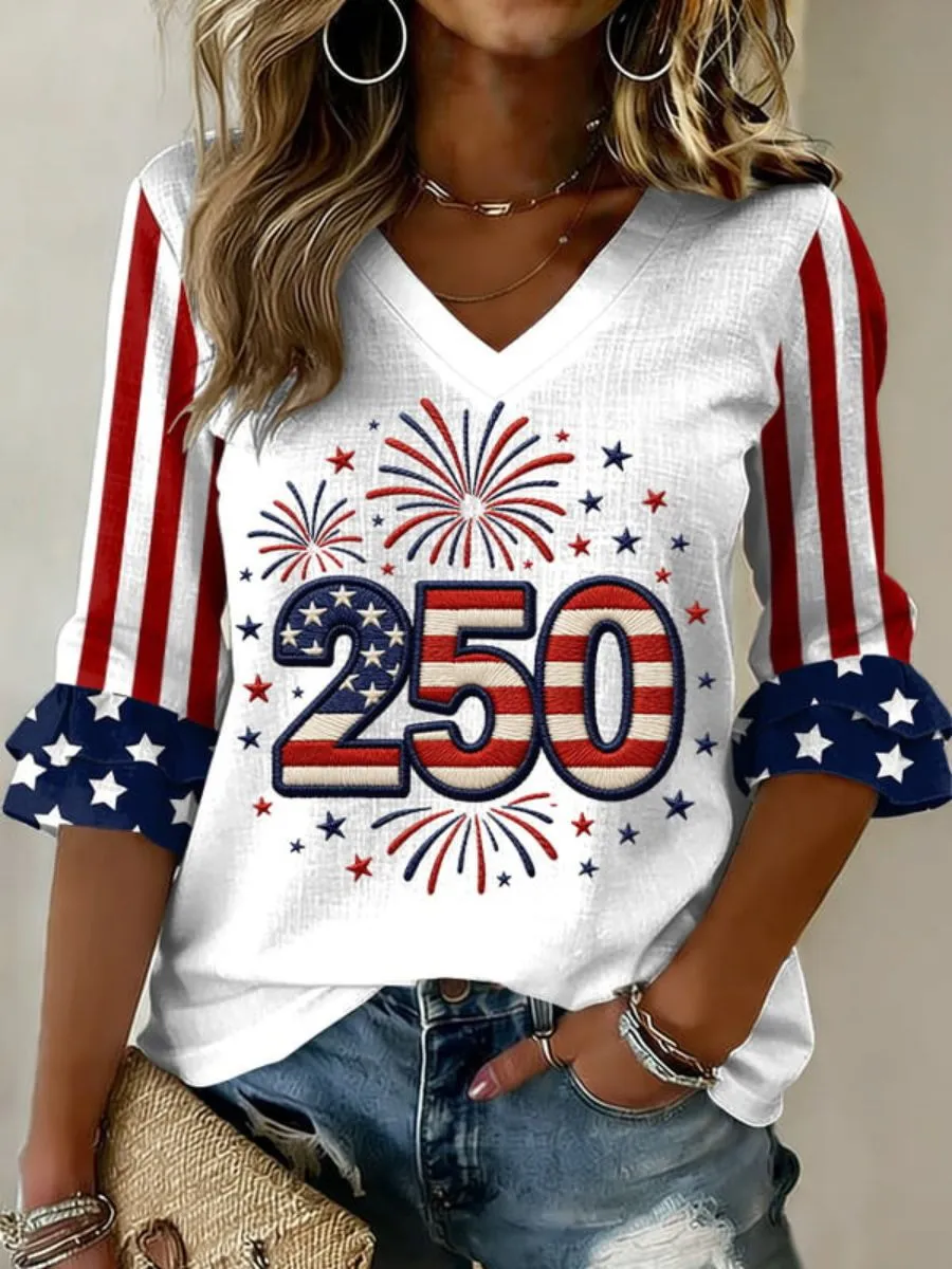 women  250th Anniversary Printed Top