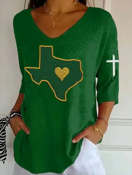 Women's Retro Texas Mystic Strong Print Blouse