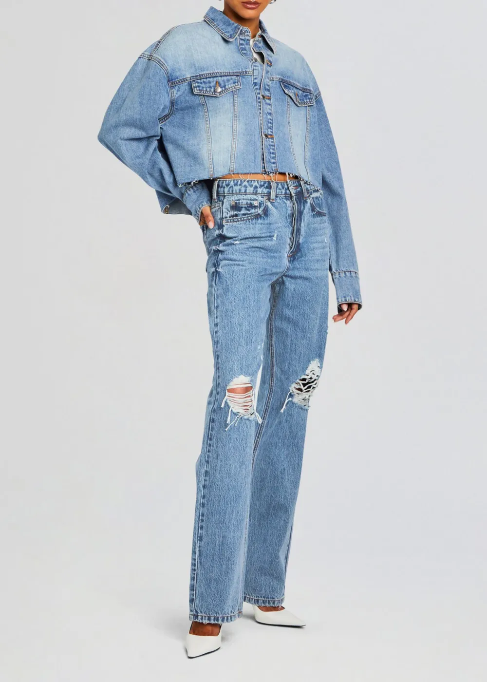 Collar Denim Jacket