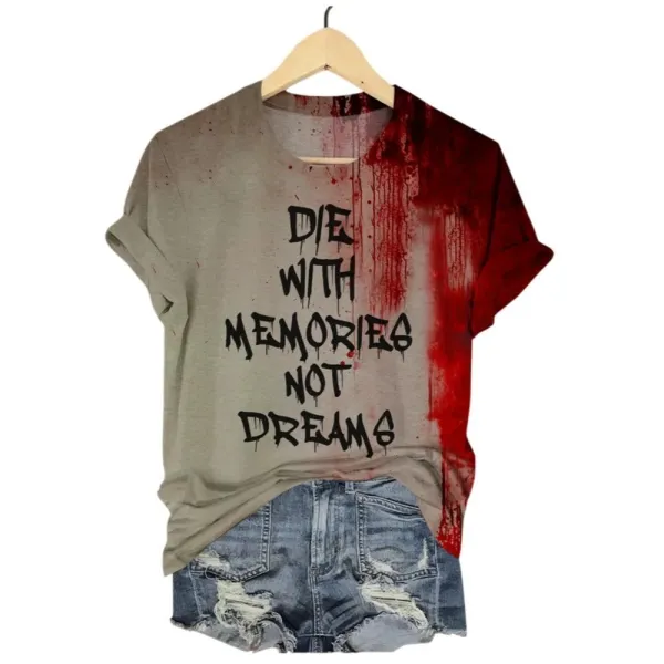 2025 Halloween Die With Memories Not Dreams Art Print Printed T-shirt