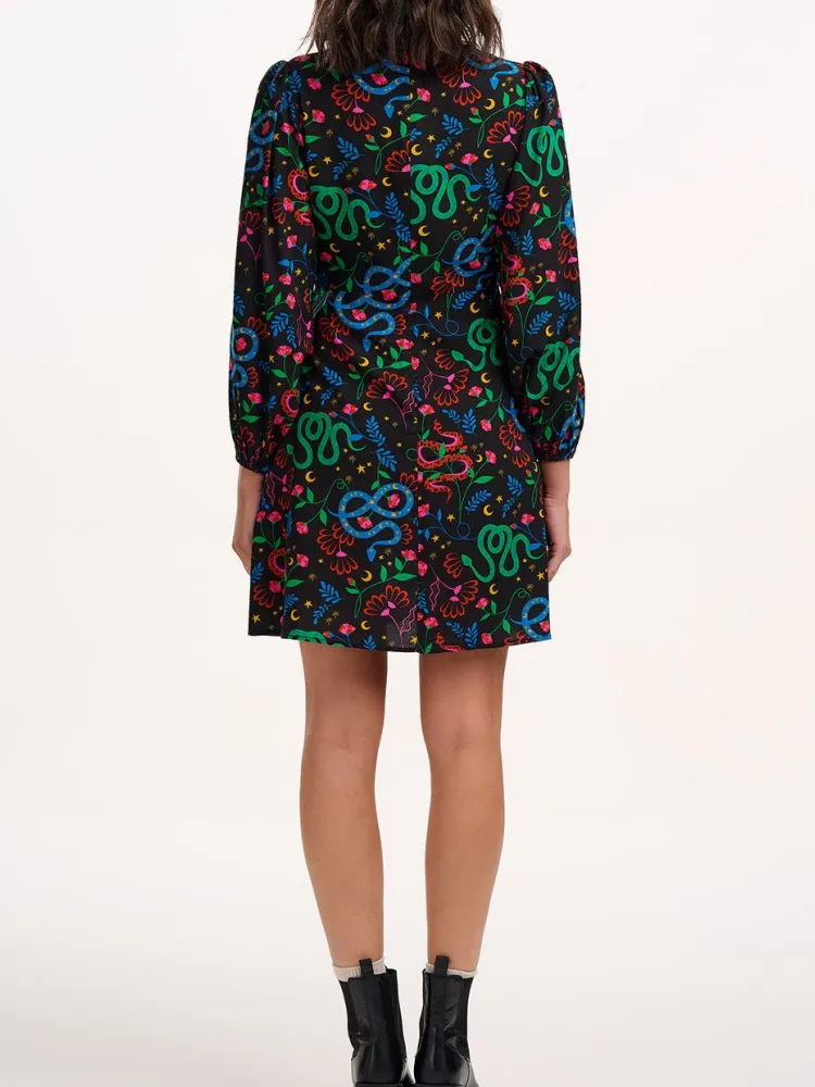 Print Long Sleeve Mini Dress