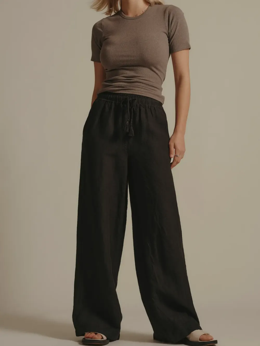Wide Leg Linen Pants