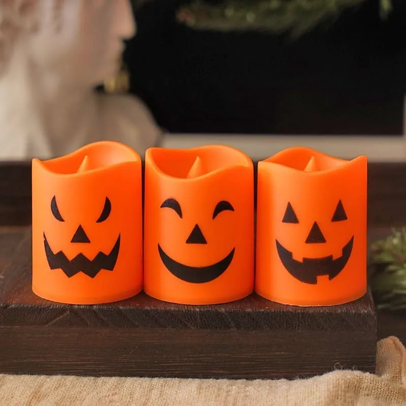 6Pcs Halloween Ghost Pumpkin Electronic Candle Decorative Light
