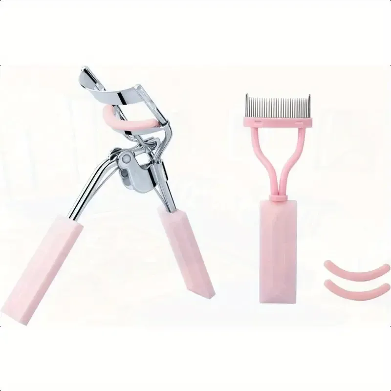 Pink Eyelash Curler and Eyelash Comb Set
