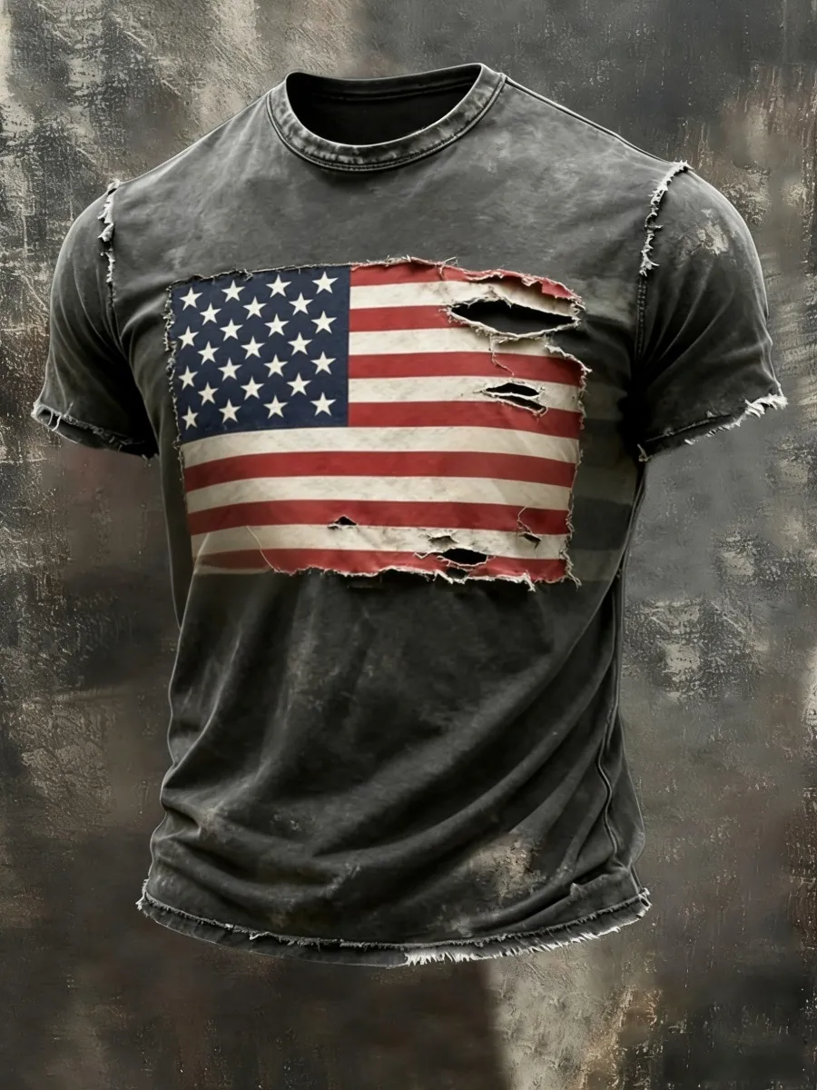 Retro American Flag Art Men's T-Shirt
