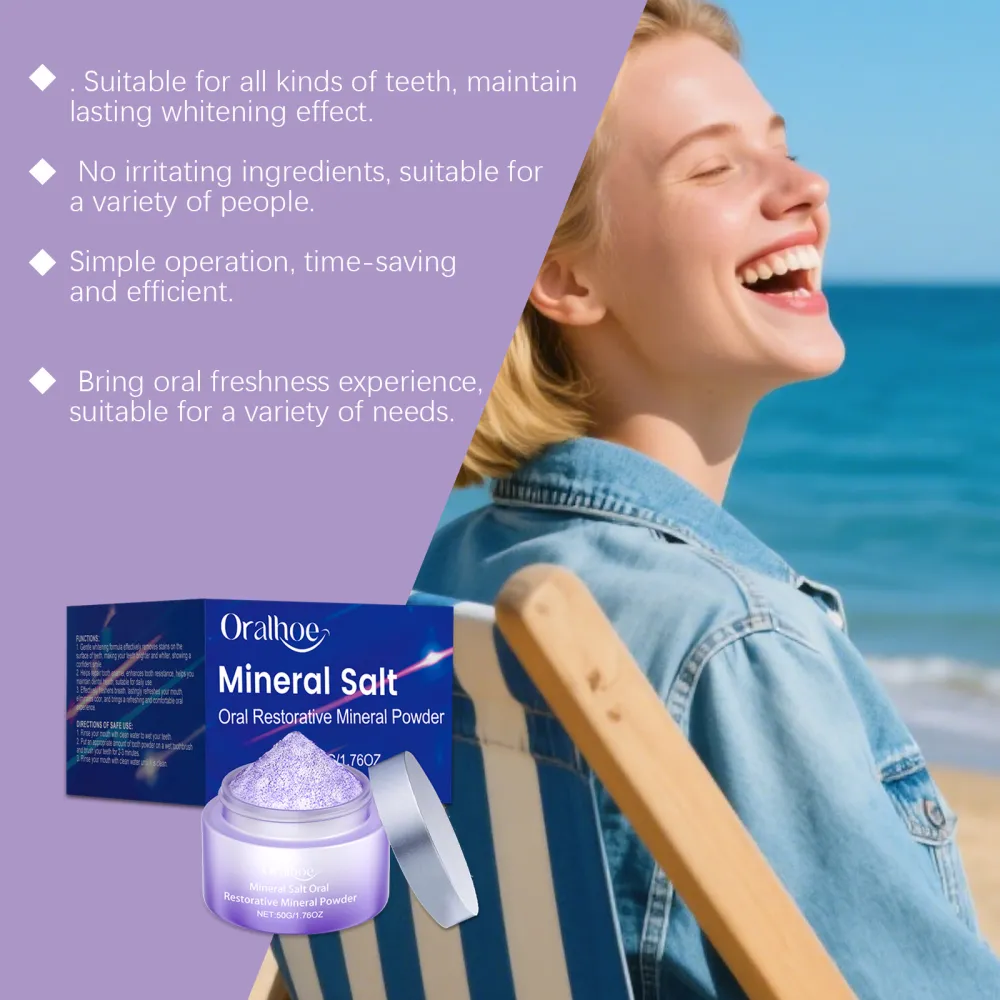 Oralhoe Purple Tooth Powder, Whitening and Gum Care, Cleanses Teeth, Freshens Breath, Cleanses Mouth, Freshens Care-$HT