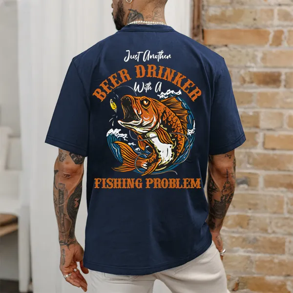 Fishing Print On The Back T-Shirts