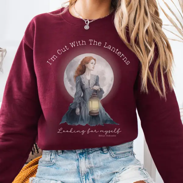 Vintage Lantern Lady Portrait Sweatshirt