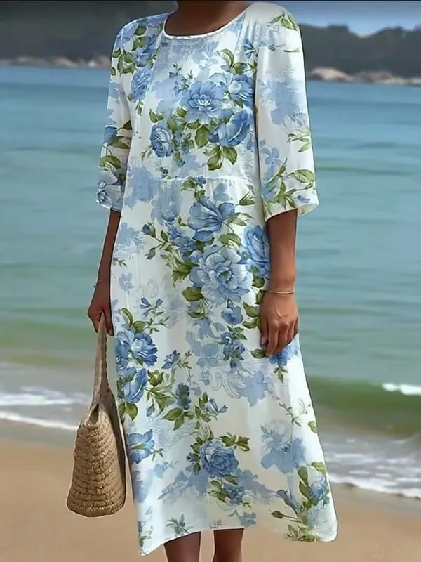 Women's Casual Cotton Linen Dress