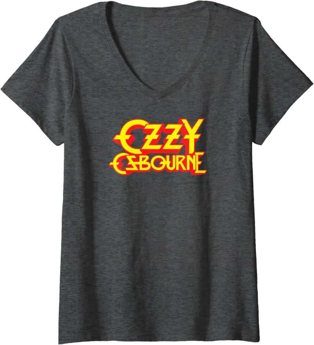 Womens Ozzy Osbourne - Classic Logo V-Neck T-Shirt