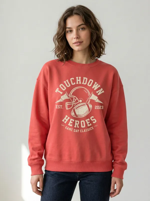 Touchdown Heroes Football Graphic Sweatshirt