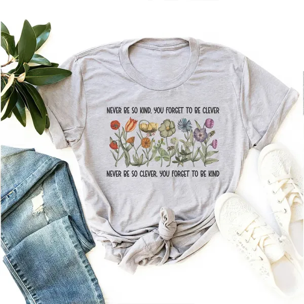 Women's Printed Round Neck Short Sleeved T-Shirt