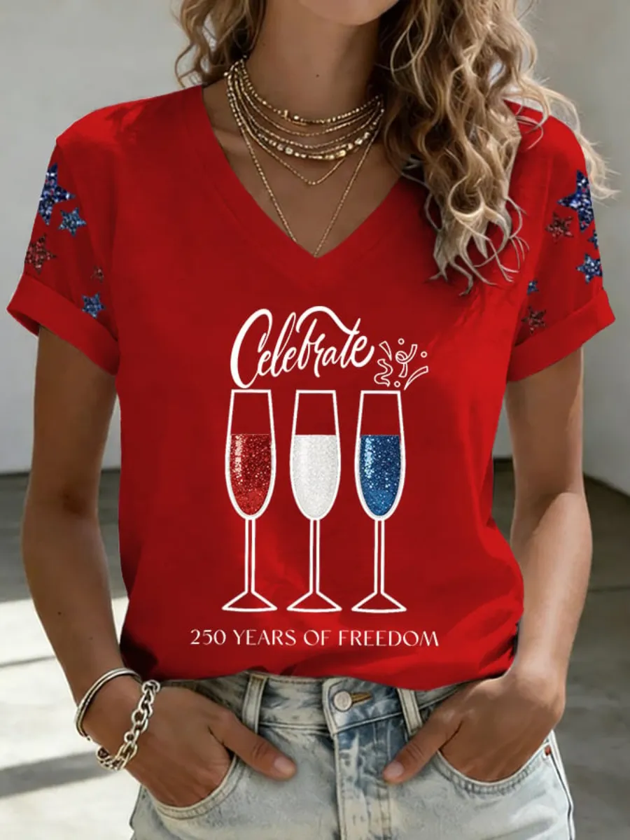 Women's American 250th Anniversary Printed T-Shirt