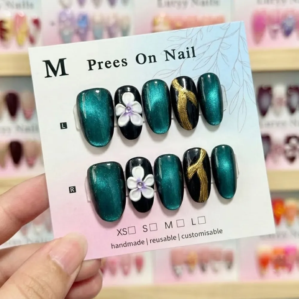 Nailhour 30Pcs Multicolor French Short Oval Press On Nails
