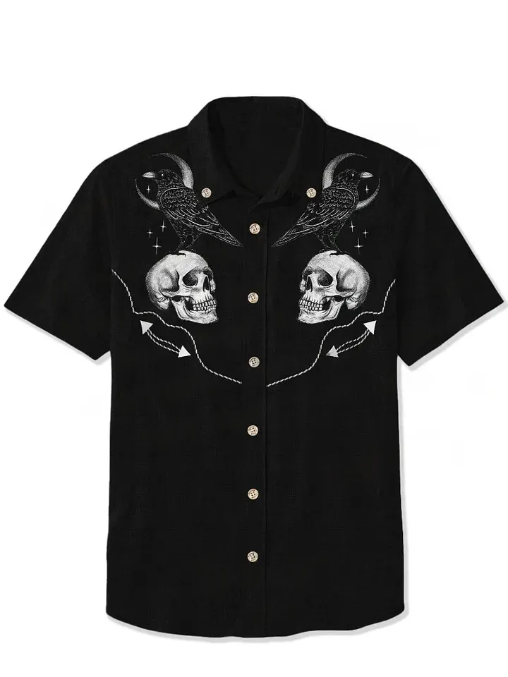 Crow With Moon - 100% Cotton Shirt