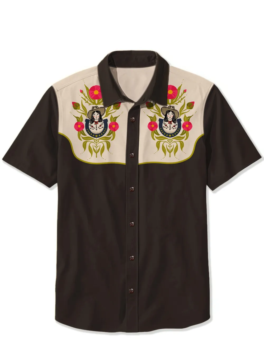 The Western Rose Motif - 100% Cotton Shirt