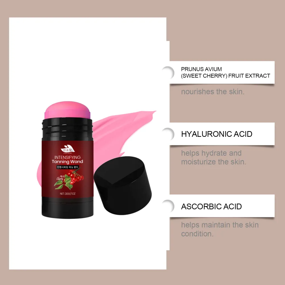 HANCHOBIT Cherry Moisturizing and Tanning Stick - Natural Daily Bronzing and Wheat-colored Luster Moisturizing Applicator Stick-$HT