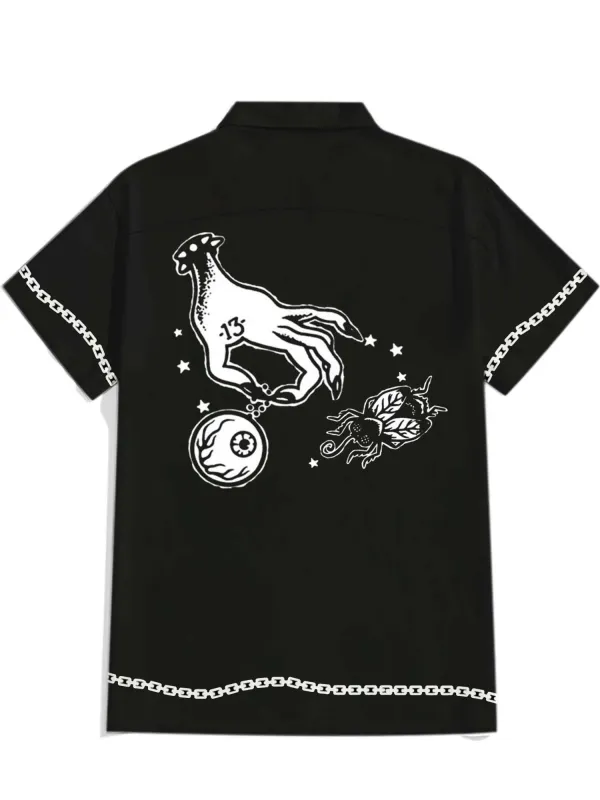 Lucky Vegas - 100% Cotton Cuban Collar Shirt