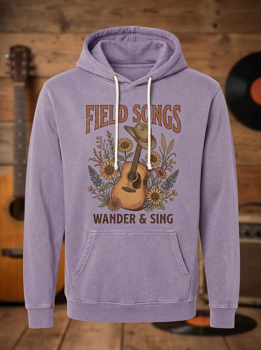 Cowboy-Hat Sunflower Unisex Country Music Pullover Hoodie