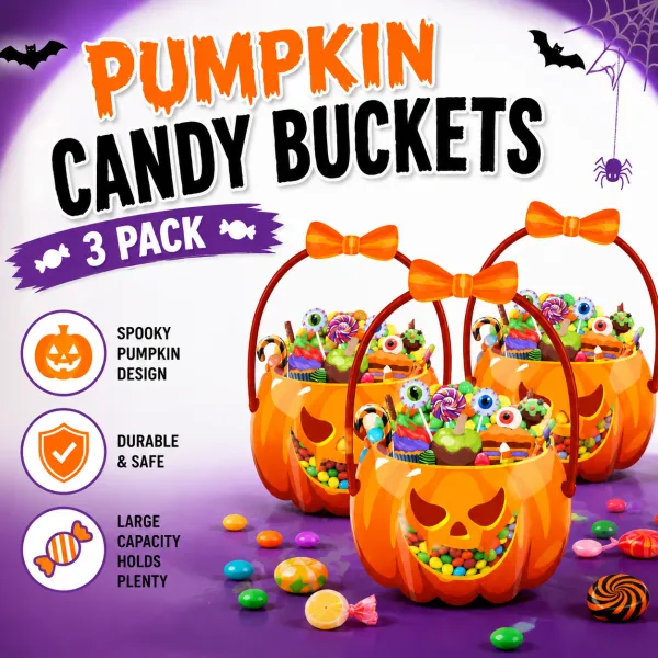 3pcs Halloween Gift Bag Decoration Transparent PE Candy Bag