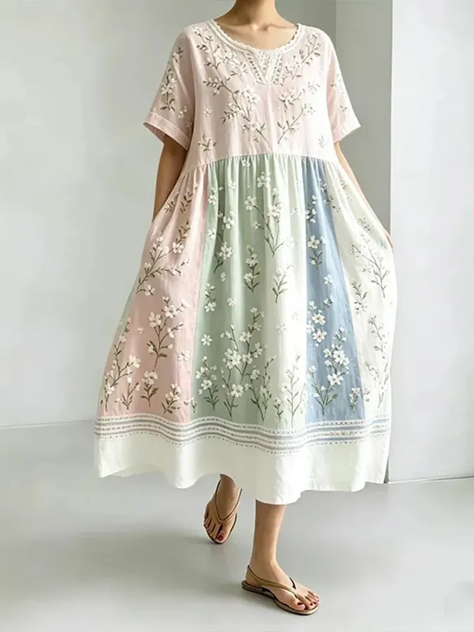 Women's floral short sleeved dress